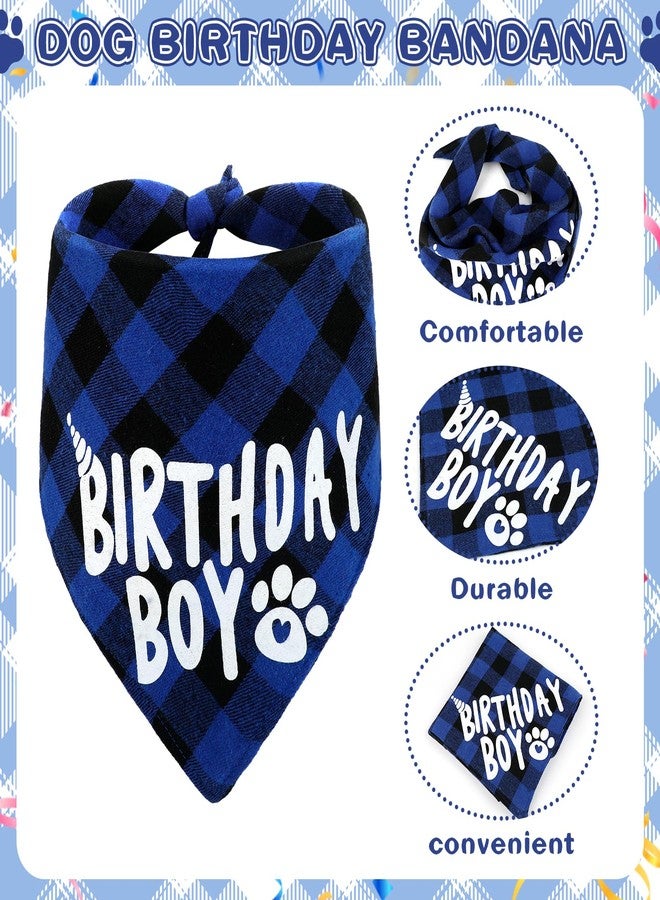 Ethanberg Dog Birthday Party Supplies, Boy Dog Birthday Decorations, Blue Dogs Bandana Hat Bow Tie with 0-8 Numbers for Small Dogs Puppy Pets - Image 3